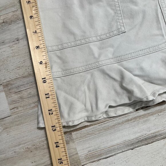 2000s Y2k Old Navy Khaki Cream Mini Skirt Ruffle Hem Womens Size 6 - Picture 5 of 5